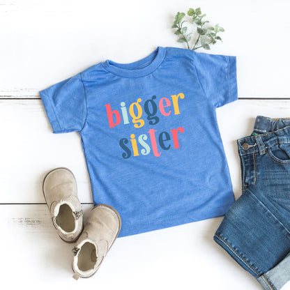 Bigger Sister Colorful | Toddler Graphic Short Sleeve Tee