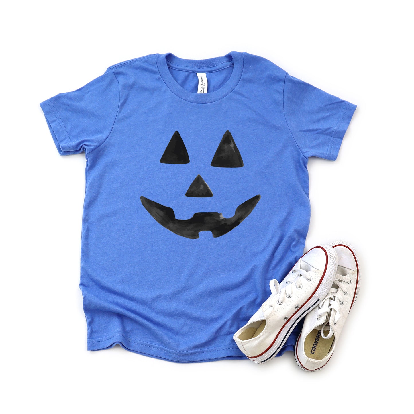 Watercolor Jack-O-Lantern Face | Toddler Graphic Short Sleeve Tee