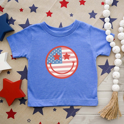 Flag Smiley Face | Toddler Graphic Short Sleeve Tee