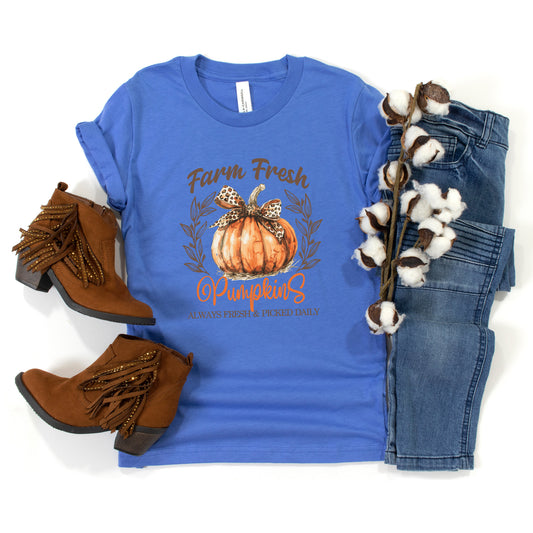 Coquette Farm Fresh Pumpkin | Toddler Graphic Short Sleeve Tee