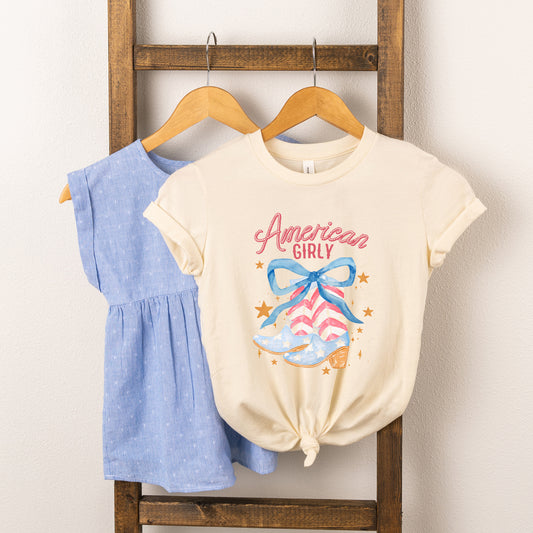 American Girly Coquette Boots | Youth Graphic Short Sleeve Tee