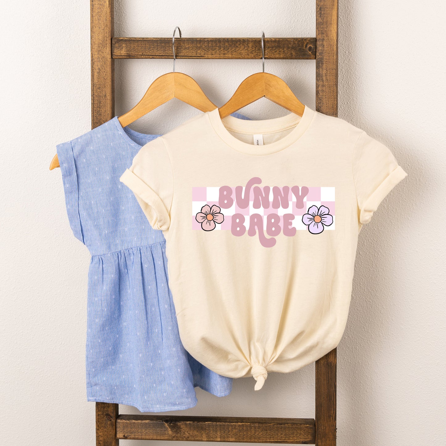 Bunny Babe Flowers | Youth Short Sleeve Crew Neck