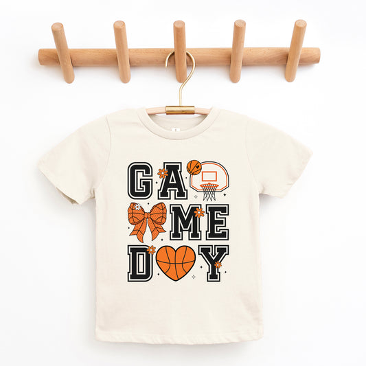 Basketball Game Day Coquette | Youth Graphic Short Sleeve Tee
