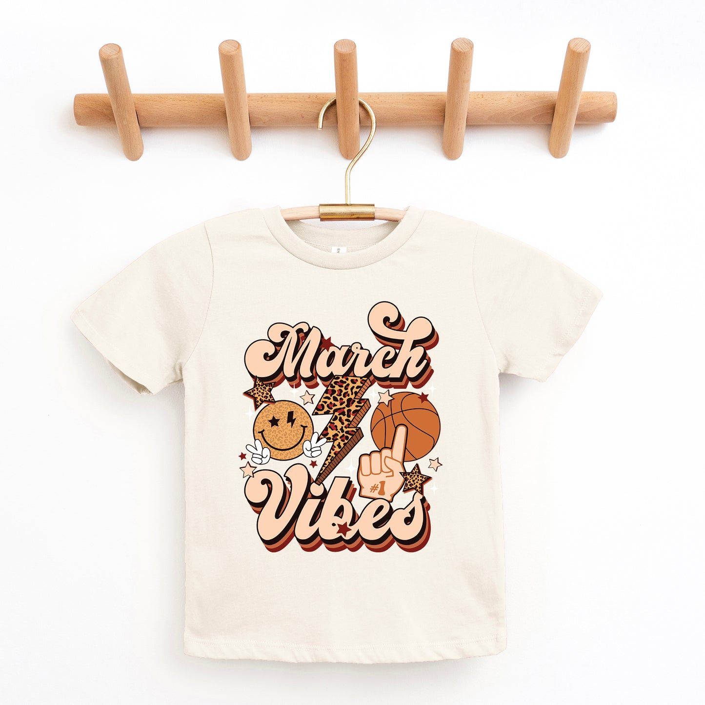 March Vibes Basketball Cheetah | Youth Graphic Short Sleeve Tee