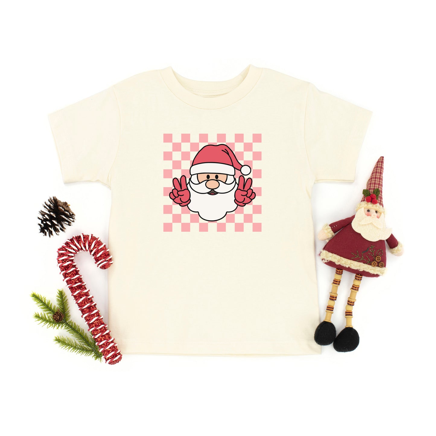 Checkered Santa | Toddler Graphic Short Sleeve Tee