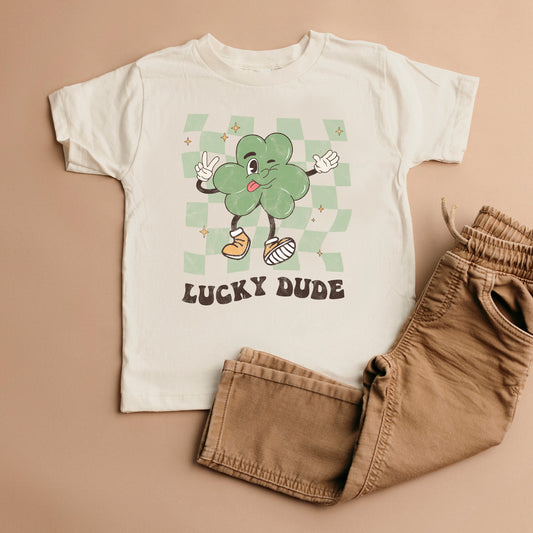Lucky Dude Checkered | Youth Graphic Short Sleeve Tee