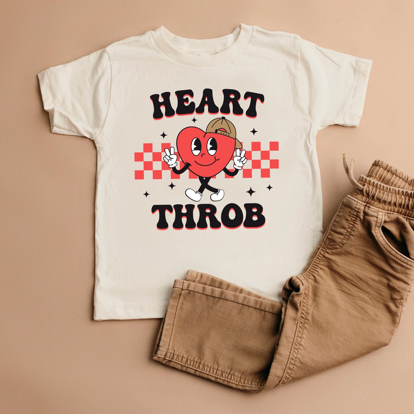 Checkered Heart Throb | Youth Graphic Short Sleeve Tee