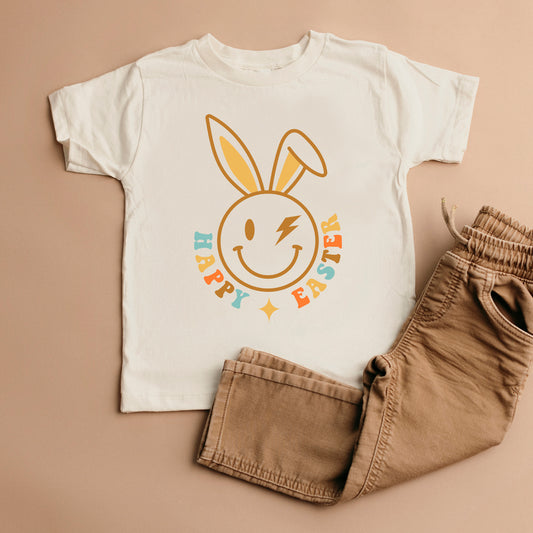 Happy Easter Smiley Lightning Bolt | Youth Graphic Short Sleeve Tee