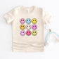 Colorful Smiley Face Distressed | Toddler Graphic Short Sleeve Tee
