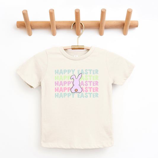 Pastel Happy Easter Stacked | Youth Graphic Short Sleeve Tee