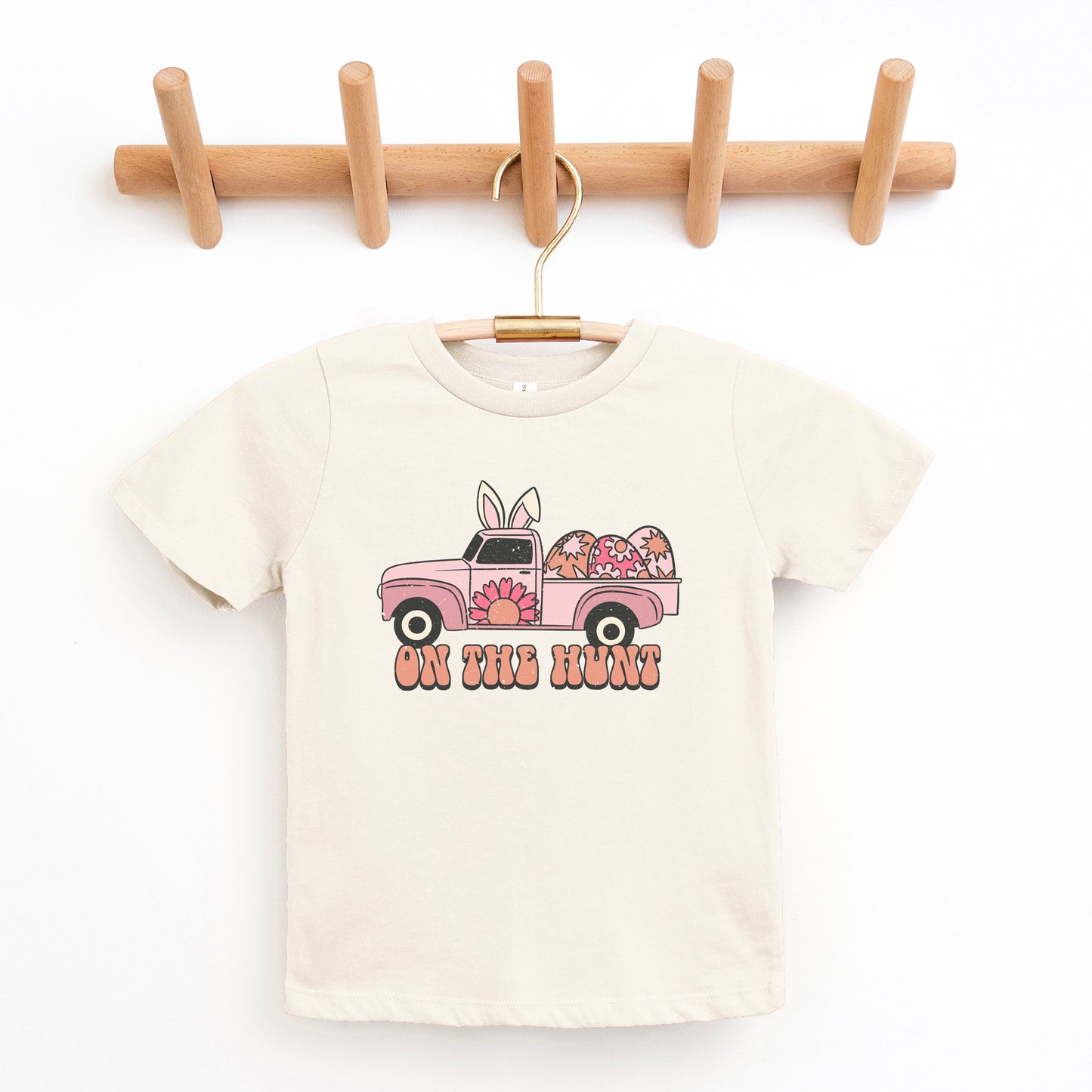 On The Hunt Truck Pink | Toddler Graphic Short Sleeve Tee