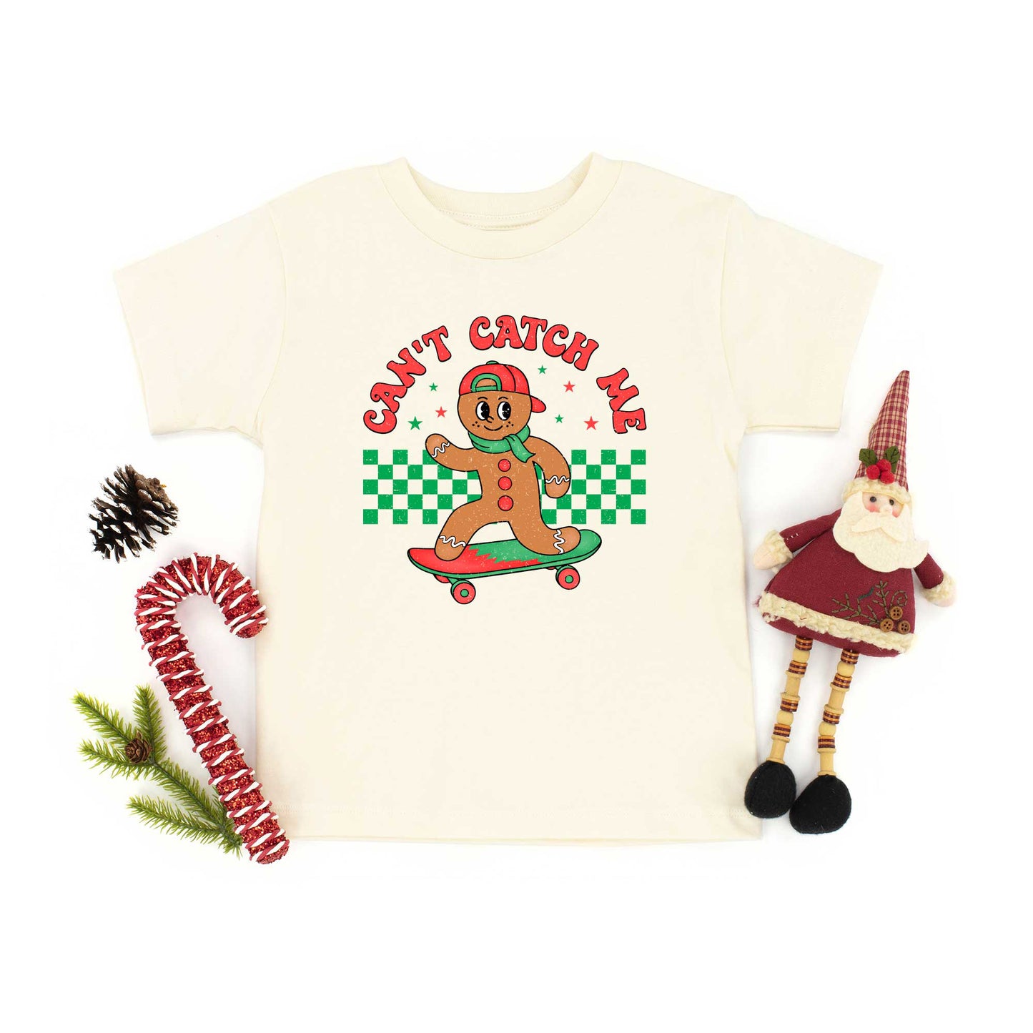 Gingerbread Man Skateboard | Youth Graphic Short Sleeve Tee