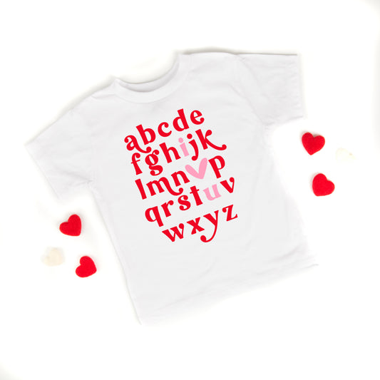 Vday Alphabet | Youth Graphic Short Sleeve Tee