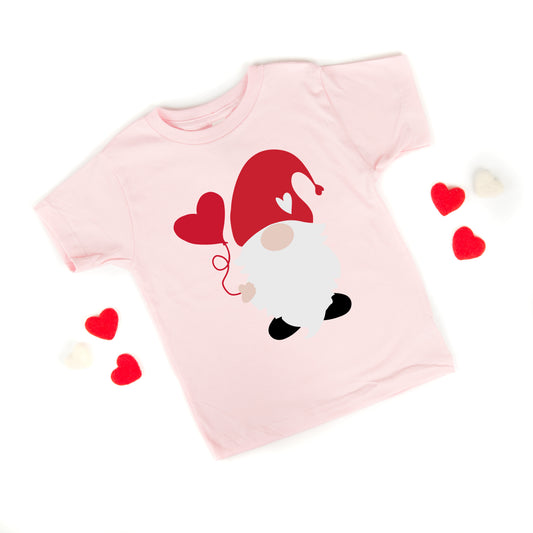 Balloon Heart Gnome | Toddler Short Sleeve Crew Neck