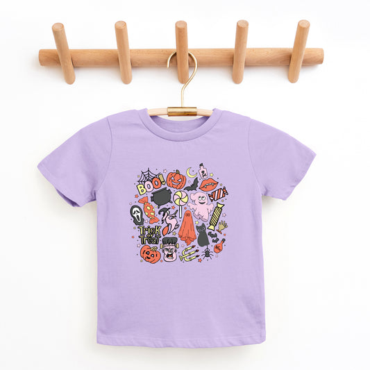 Halloween Doodle Collage | Youth Graphic Short Sleeve Tee