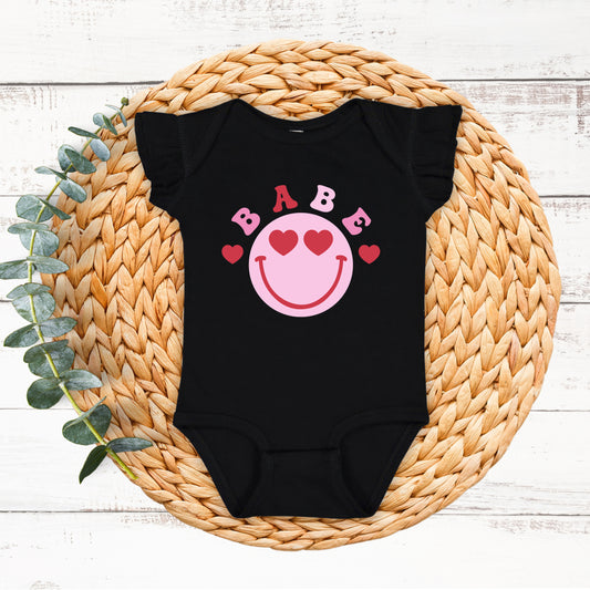 Babe Smile | Baby Graphic Flutter Sleeve Onesie