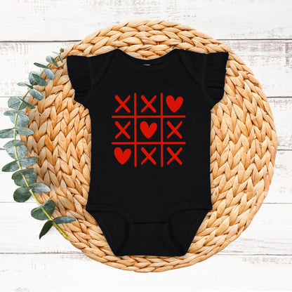 Tic Tac Heart | Baby Graphic Flutter Sleeve Onesie