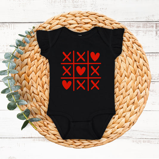 Tic Tac Heart | Baby Graphic Flutter Sleeve Onesie