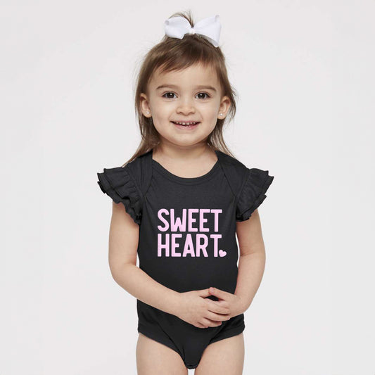 Sweetheart Puff Print | Baby Graphic Flutter Sleeve Onesie