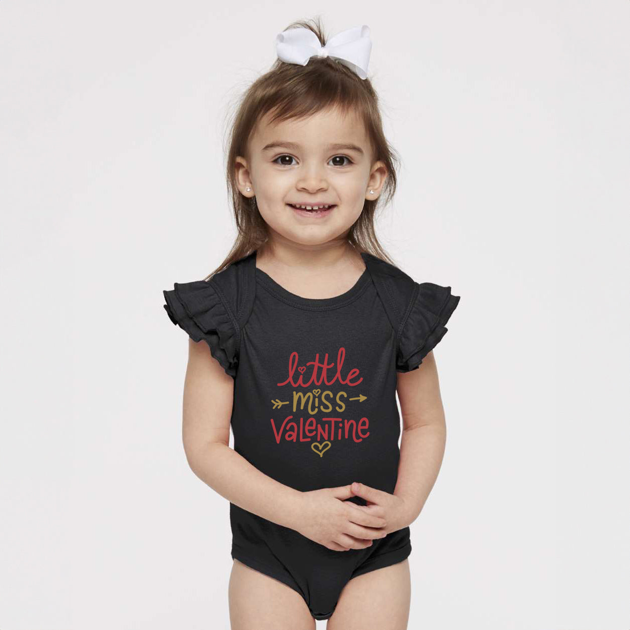 Little Miss Valentine | Baby Graphic Flutter Sleeve Onesie