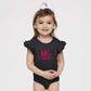14th Feb Stars Puff Print | Baby Graphic Flutter Sleeve Onesie