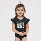 Daddy's Girl Wavy | Baby Graphic Flutter Sleeve Onesie