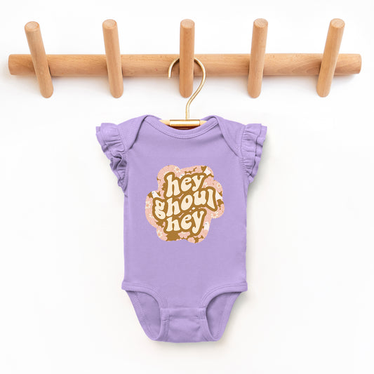 Hey Ghoul Hey Colorful | Baby Graphic Flutter Sleeve Onesie