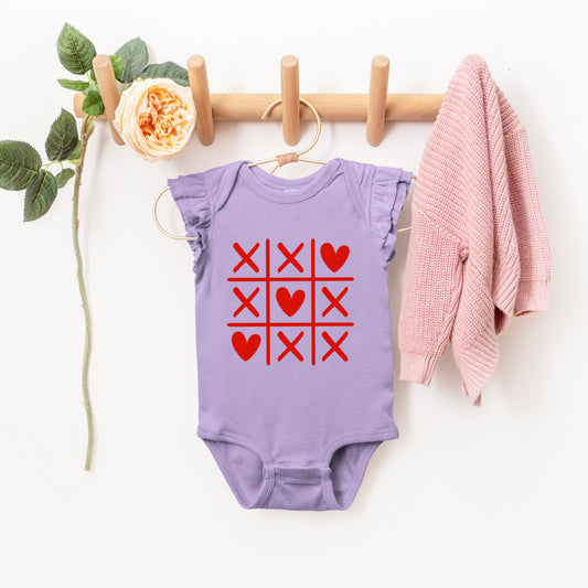 Tic Tac Heart | Baby Graphic Flutter Sleeve Onesie