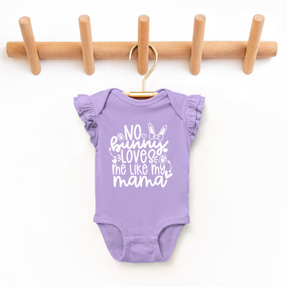 No Bunny Loves Me Like Mama | Baby Graphic Flutter Sleeve Onesie