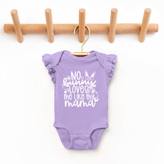 No Bunny Loves Me Like Mama | Baby Graphic Flutter Sleeve Onesie