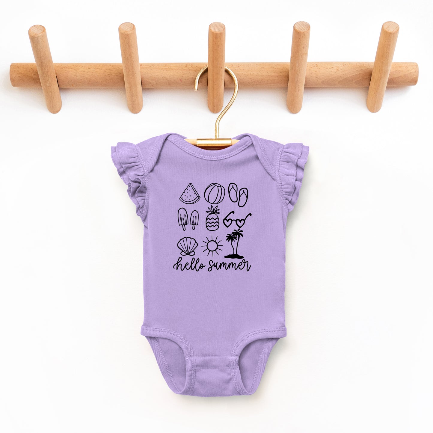 Hello Summer Chart | Baby Graphic Flutter Sleeve Onesie