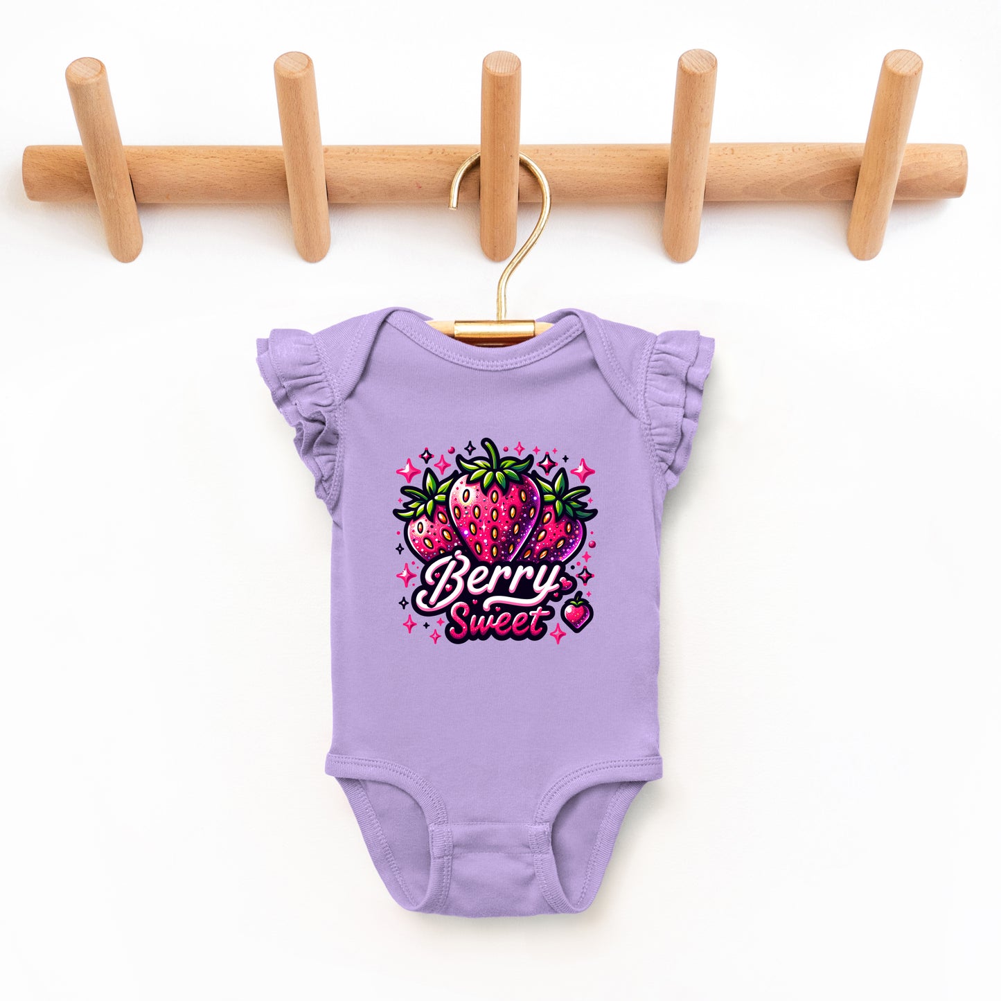 Berry Sweet Strawberry | Baby Graphic Flutter Sleeve Onesie