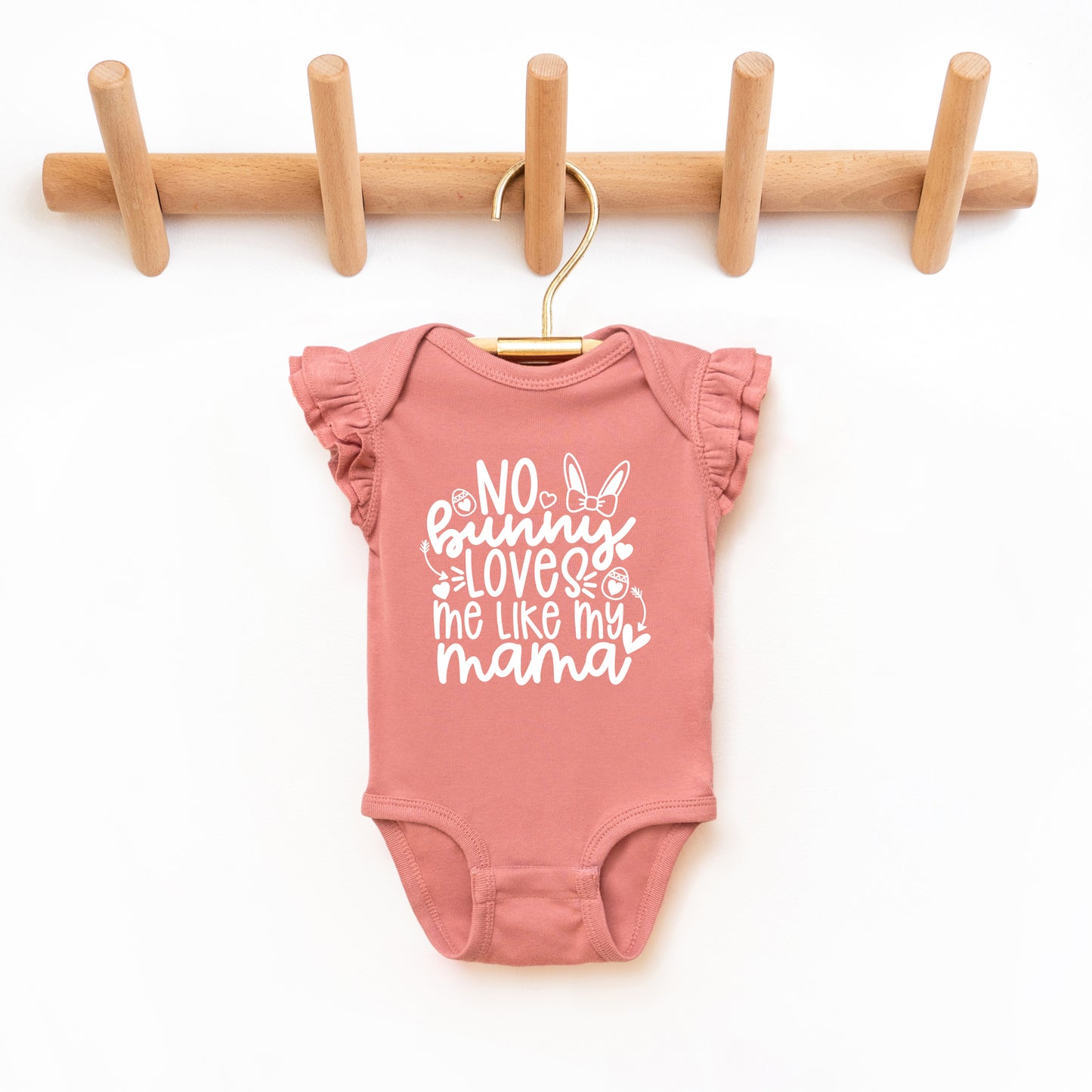 No Bunny Loves Me Like Mama | Baby Graphic Flutter Sleeve Onesie