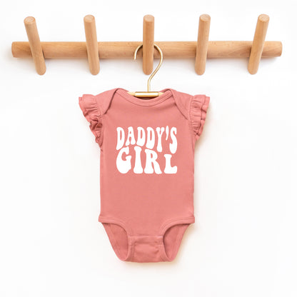 Daddy's Girl Wavy | Baby Graphic Flutter Sleeve Onesie