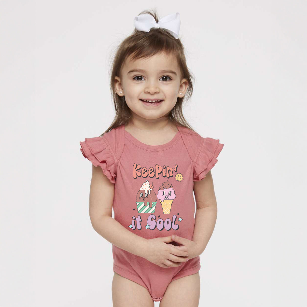 Keepin' It Cool Ice Cream | Baby Graphic Flutter Sleeve Onesie