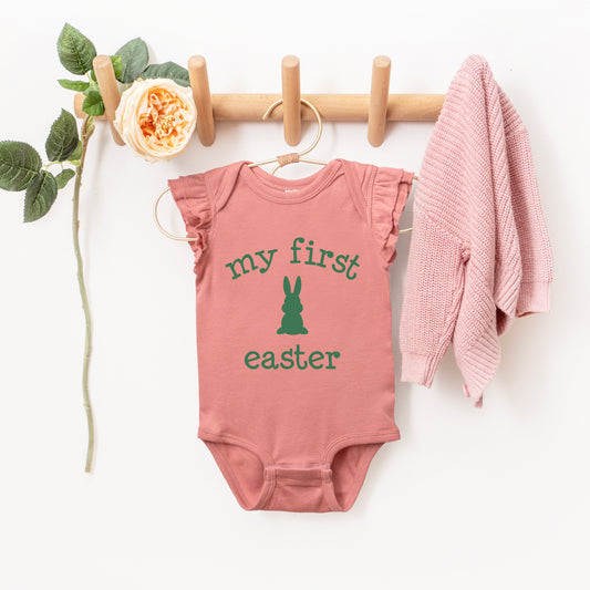 Bunny First Easter | Baby Graphic Flutter Sleeve Onesie