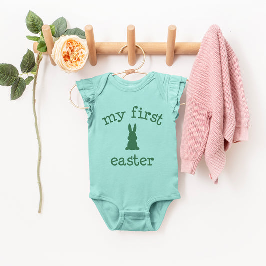 Bunny First Easter | Baby Graphic Flutter Sleeve Onesie