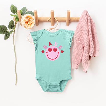 Babe Smile | Baby Graphic Flutter Sleeve Onesie