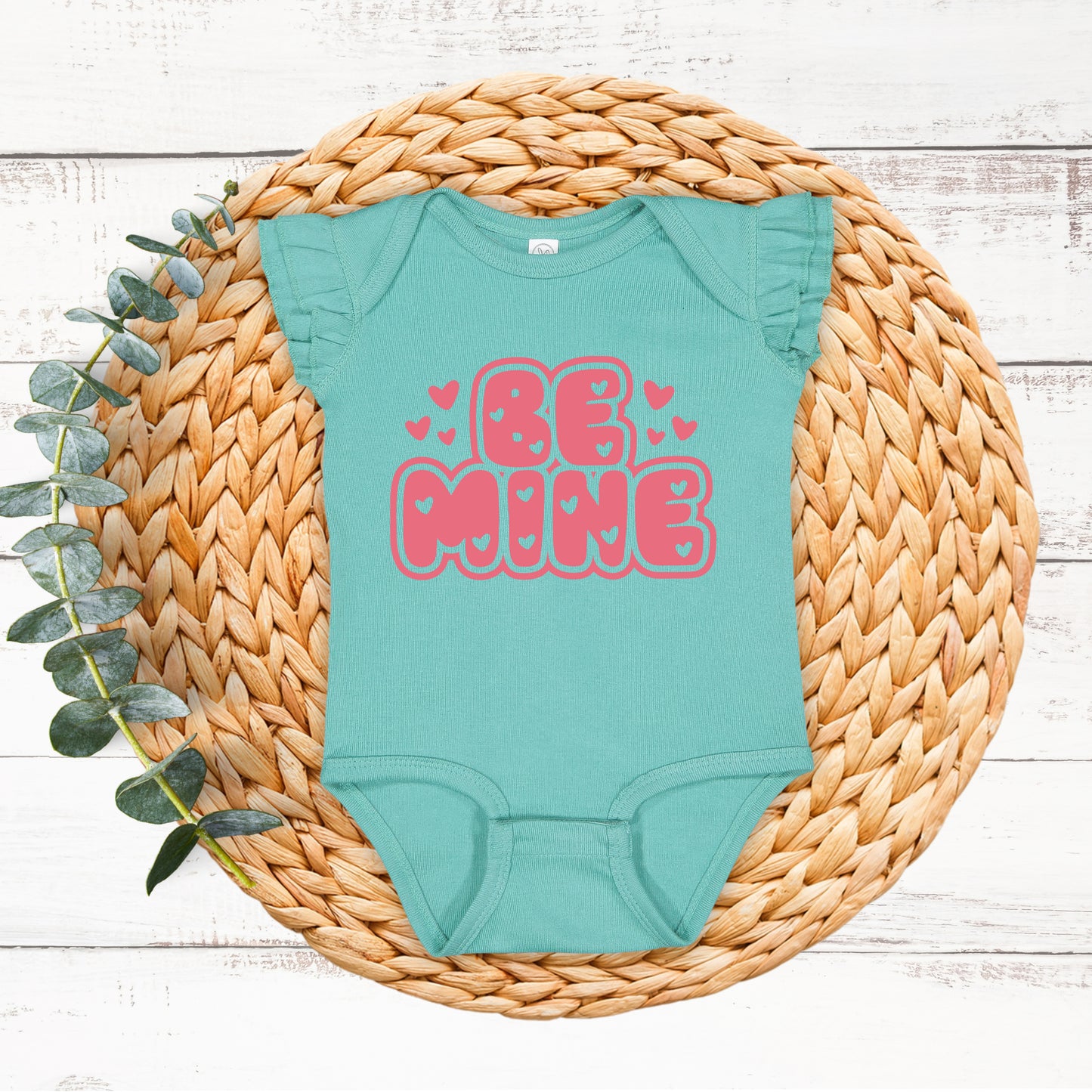 Be Mine Bubble | Baby Graphic Flutter Sleeve Onesie