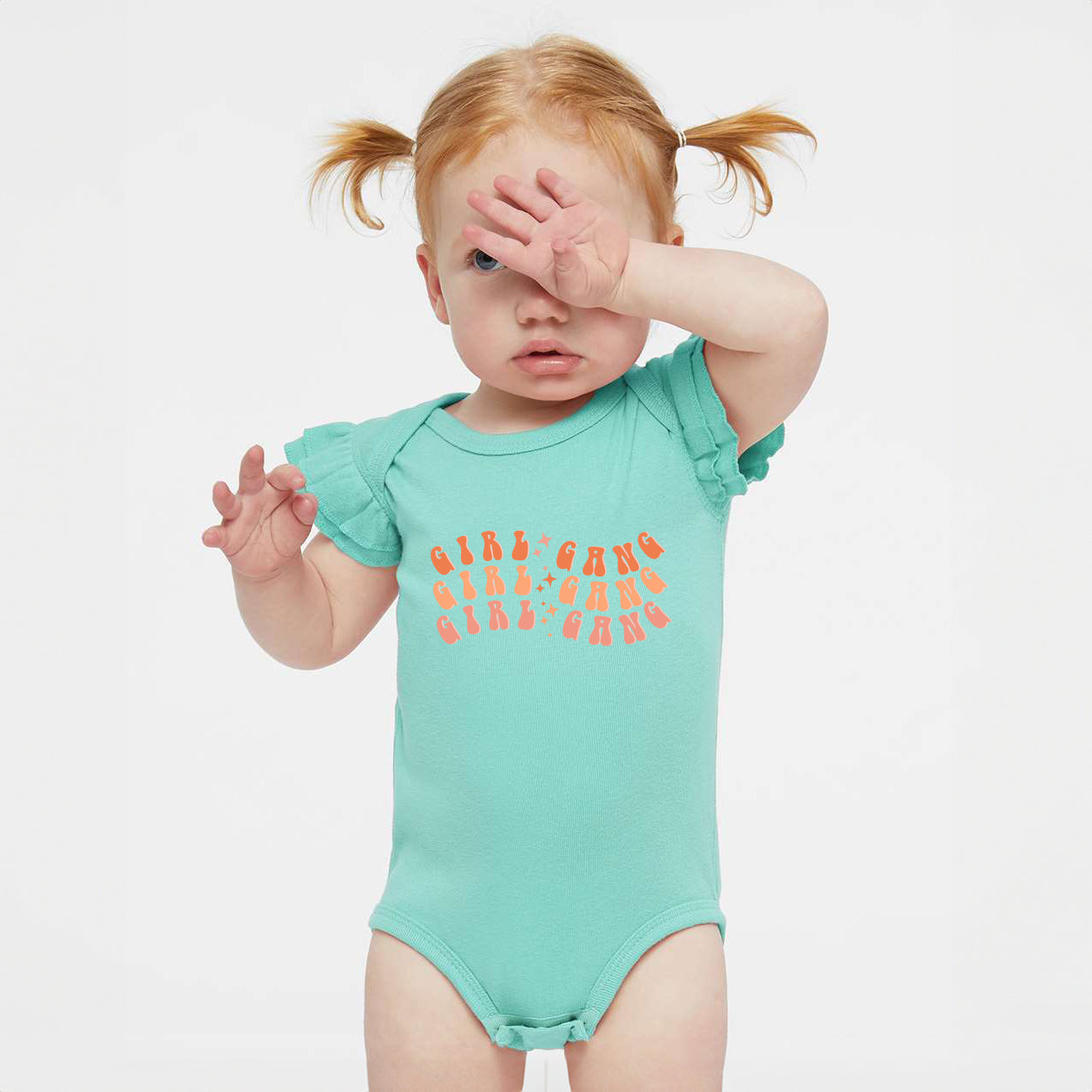 Girl Gang Wavy | Baby Graphic Flutter Sleeve Onesie