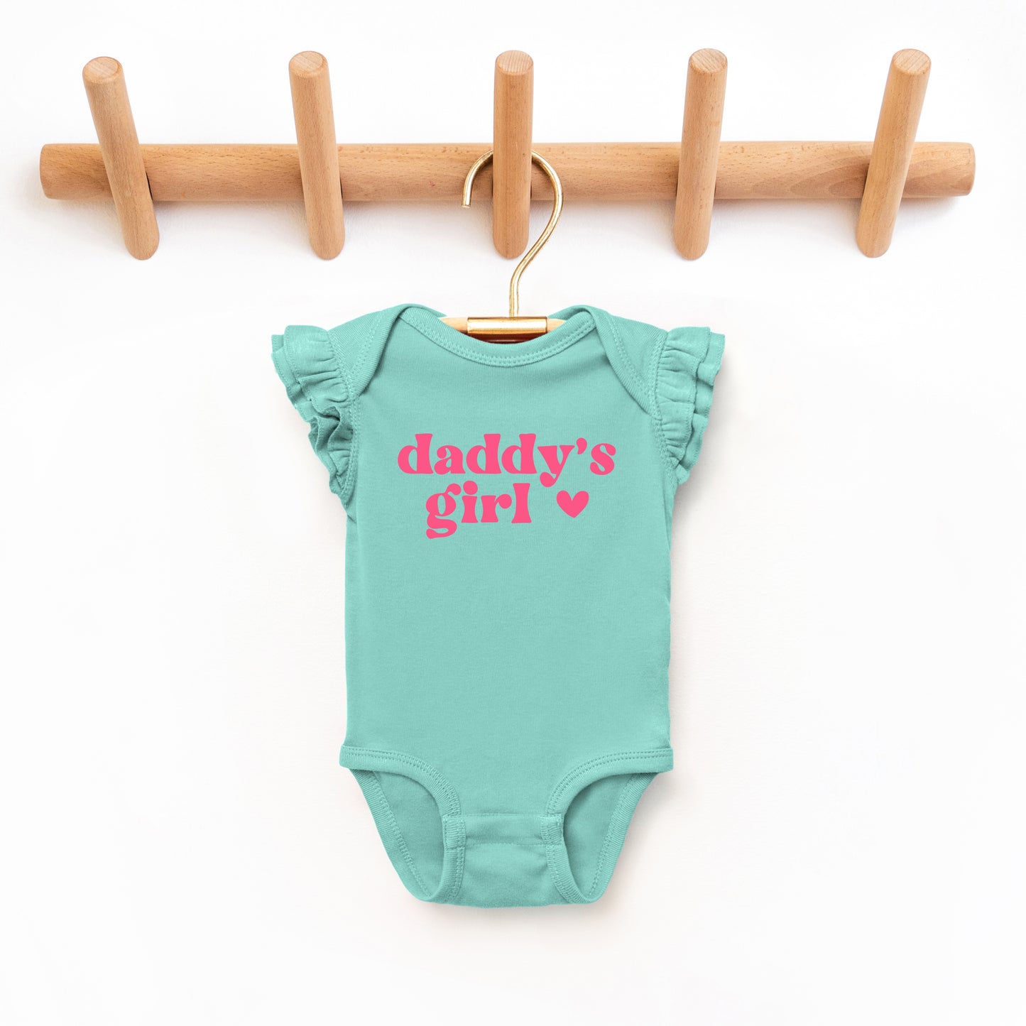 Daddy's Girl Heart | Baby Graphic Flutter Sleeve Onesie