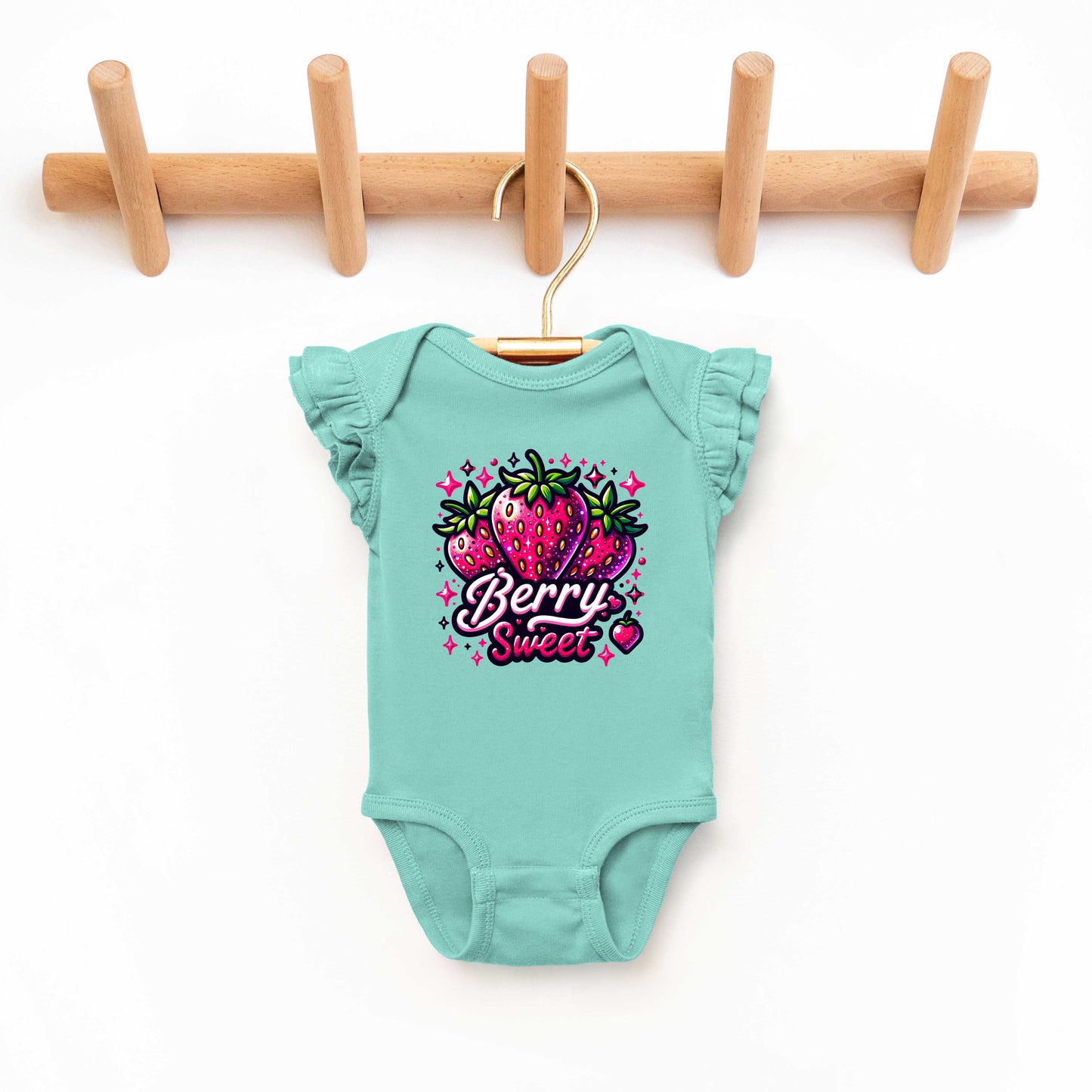 Berry Sweet Strawberry | Baby Graphic Flutter Sleeve Onesie