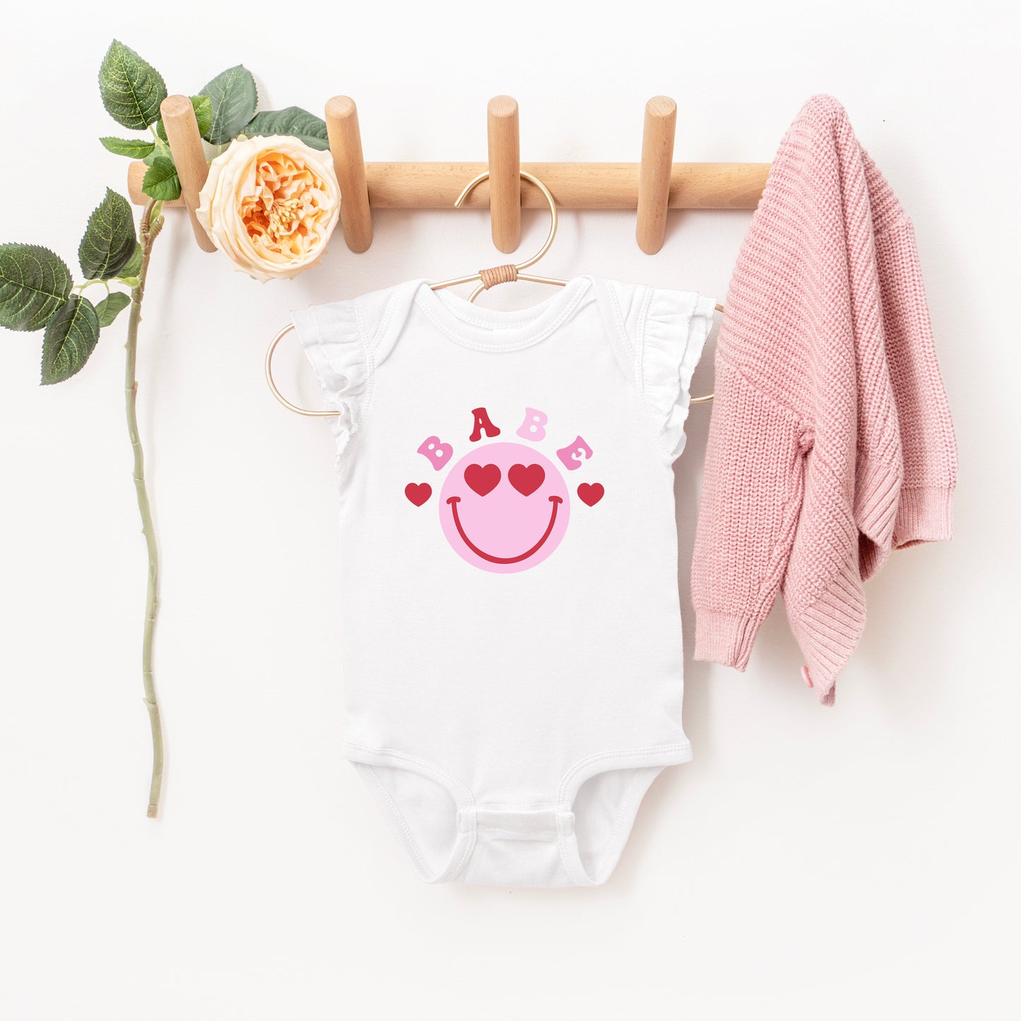 Babe Smile | Baby Graphic Flutter Sleeve Onesie