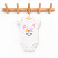 Bunny Face With Flowers | Baby Graphic Flutter Sleeve Onesie