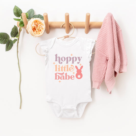 Hoppy Little Babe | Baby Graphic Flutter Sleeve Onesie