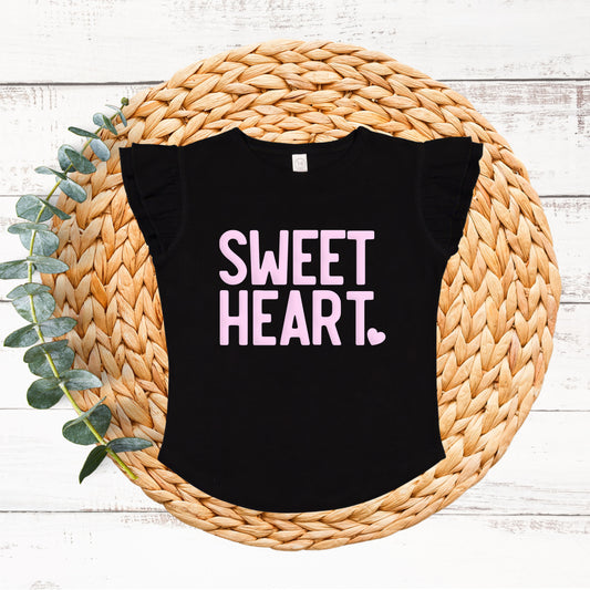 Sweetheart Puff Print | Toddler Graphic Flutter Sleeve Tee