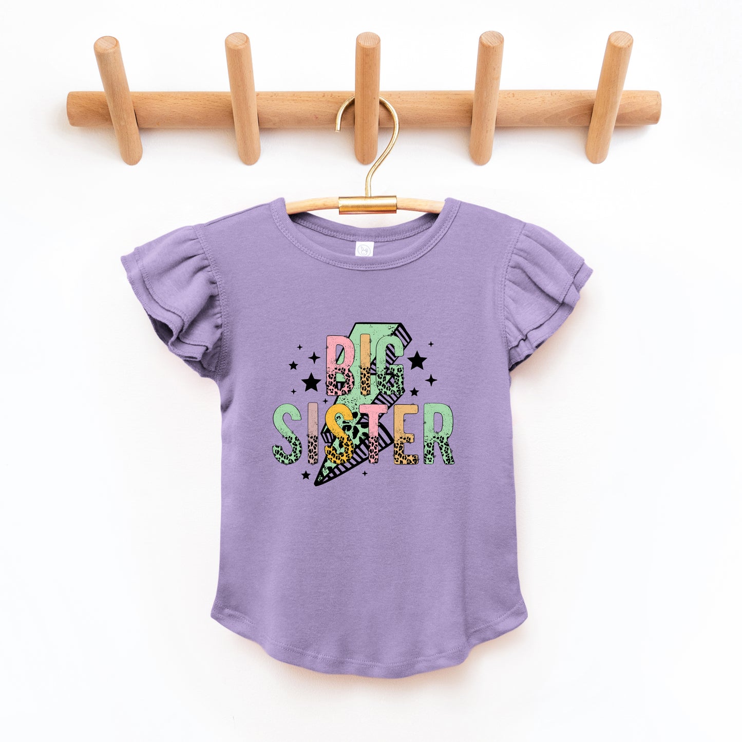 Big Sister Lightning Bolt | Toddler Graphic Flutter Sleeve Tee