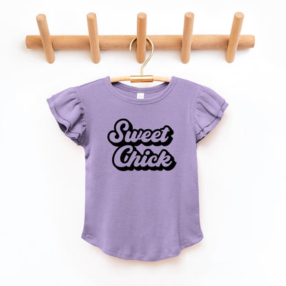 Sweet Chick | Toddler Graphic Flutter Sleeve Tee