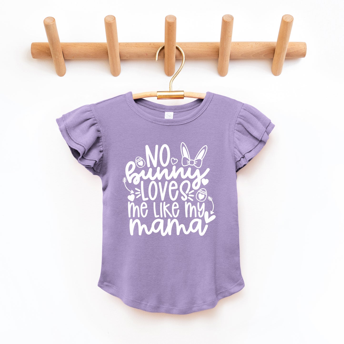 No Bunny Loves Me Like Mama | Toddler Graphic Flutter Sleeve Tee