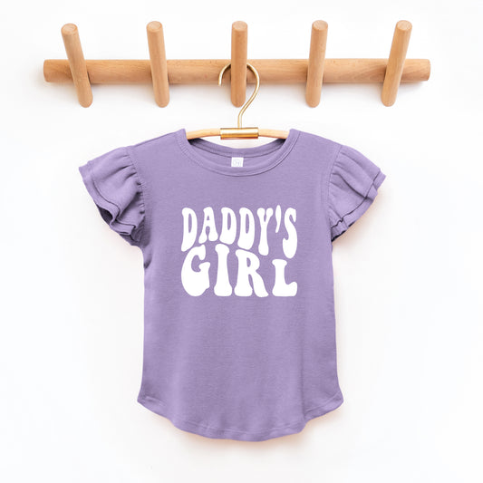 Daddy's Girl Wavy | Toddler Graphic Flutter Sleeve Tee